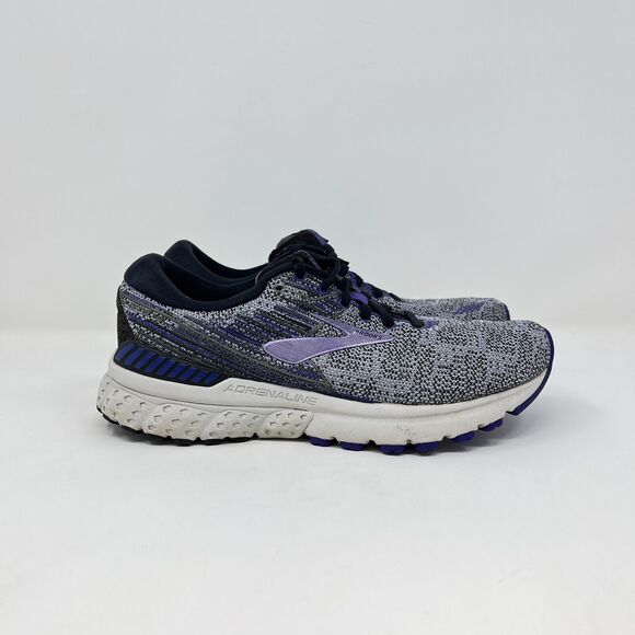 Brooks Adrenaline GTS 19 Gray Purple Athletic Running Shoe Women's Size US 7.5 - Picture 1 of 10